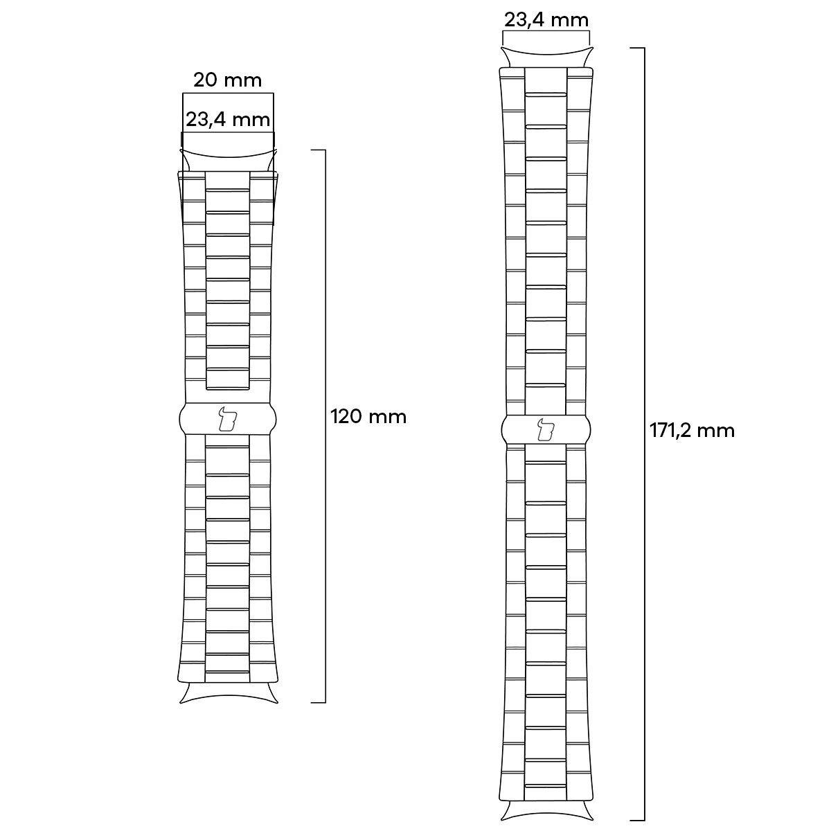 Grafika poglądowa ukazująca sposób mierzenia paska
